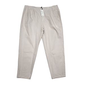 Eileen Fisher Pants Plus Size 20 White Tapered Ankle‎ Crop w/ Pleats Mature NEW